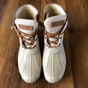 Sperry Saltwater White Metallic Duck Boot